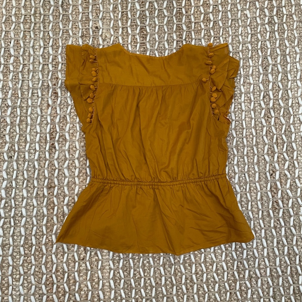 Jcrew Point Sur Flutter Pom Pom Blouse - image 3